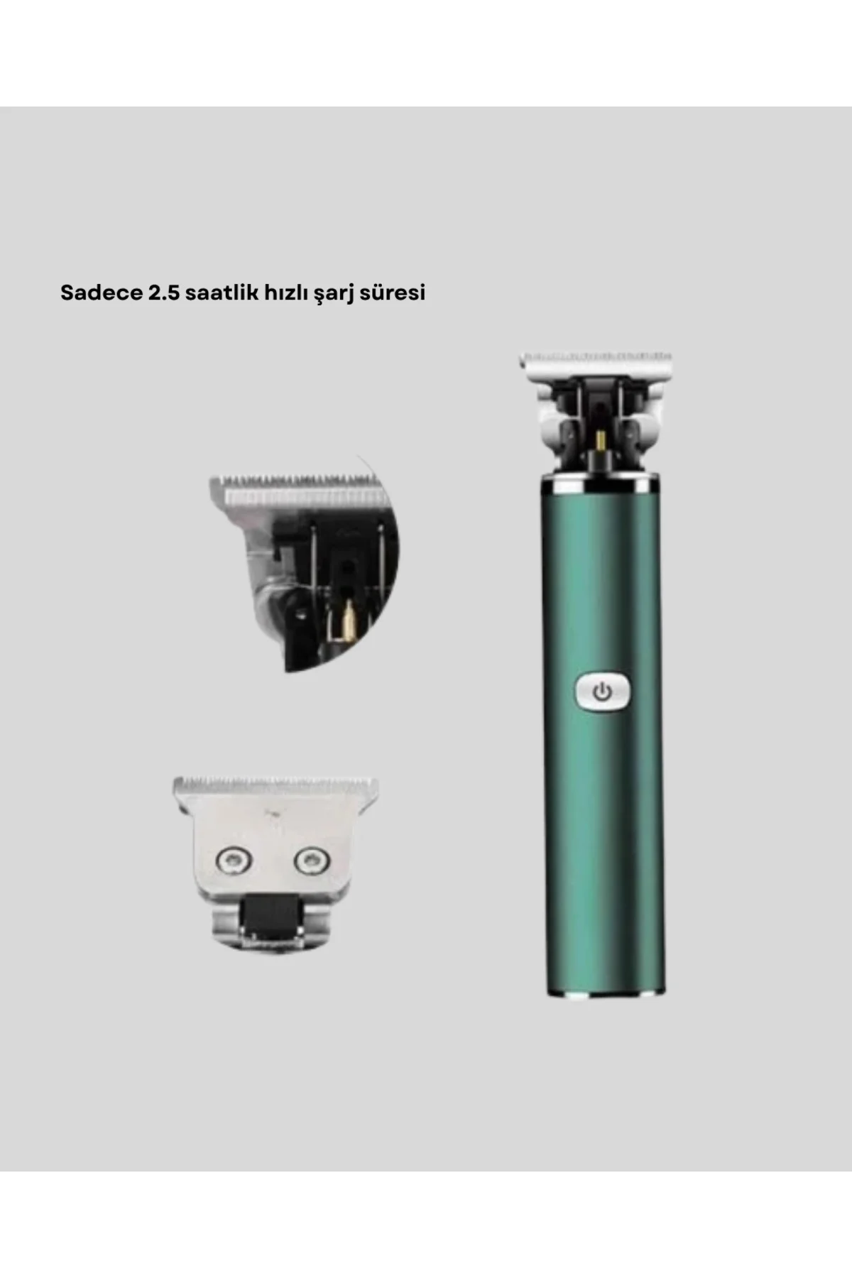 Şarjlı Erkek Tıraş Makinesi – 180 Dakika Pil Ömrü, 2.5 Saat Hızlı Şarj, USB ve Powerbank Uyumlu