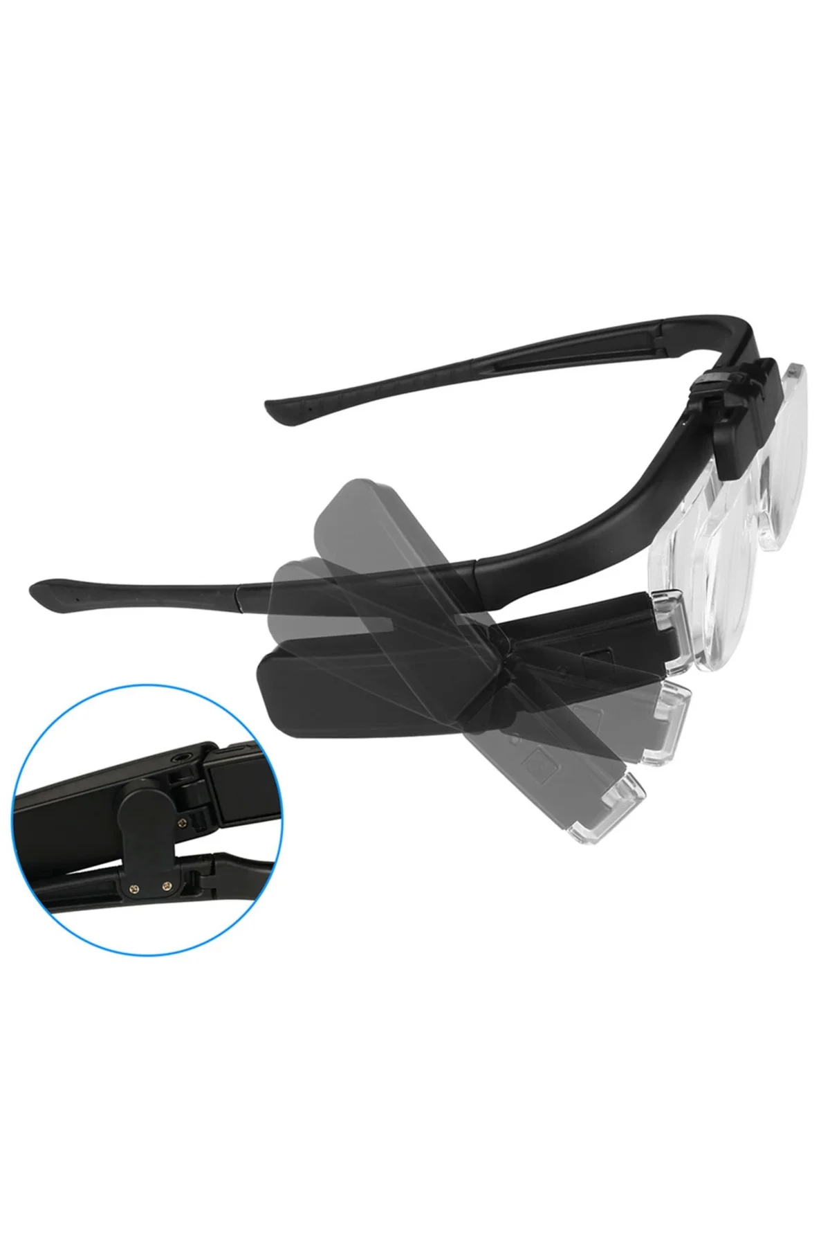 Şarjlı Gözlük Tip Büyüteç Mercek Lup Lensleriyle Taşıma Çantalı 1