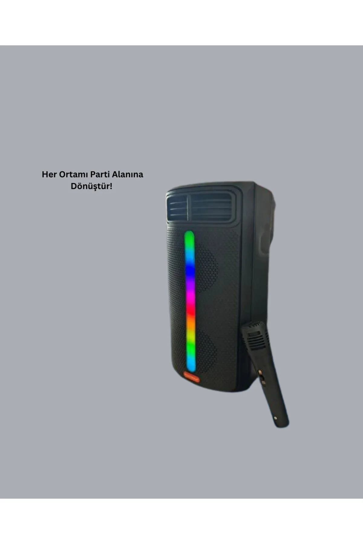 Şarjlı Işıklı Bluetooth Hoparlör | USB, AUX, TF Kart ve Radyo Des