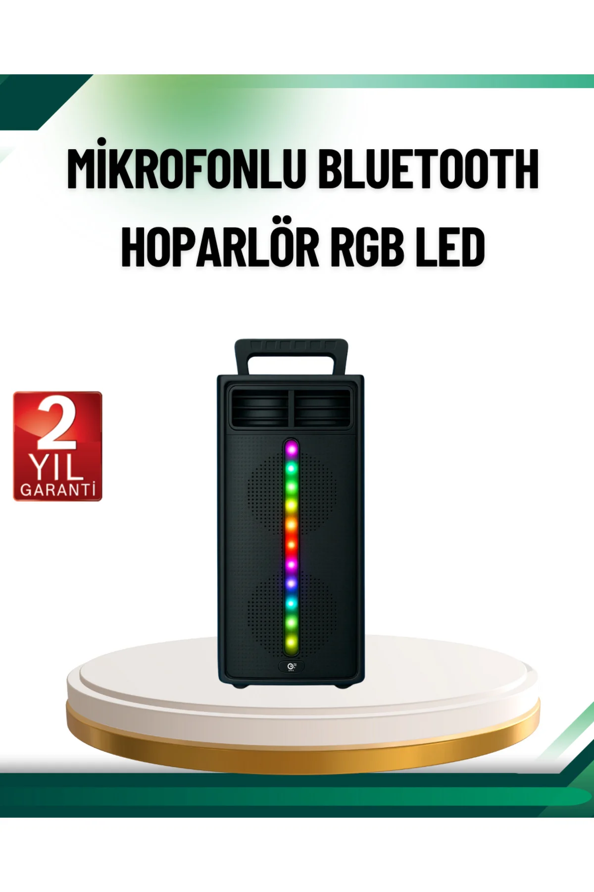 Şarjlı Işıklı Bluetooth Hoparlör | USB, AUX, TF Kart ve Radyo Destekli