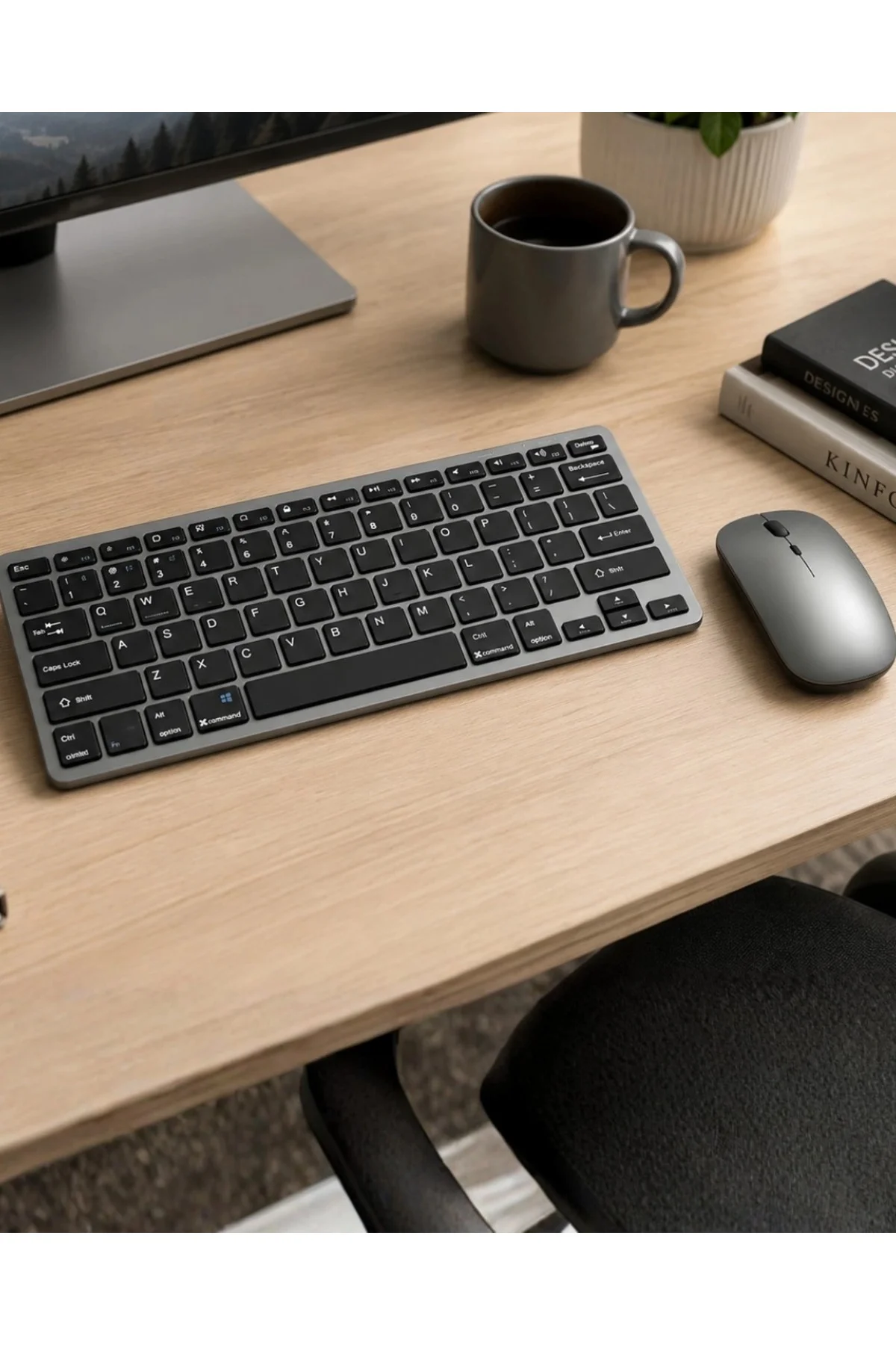 Şarjlı Kablosuz Klavye Mouse Seti Kompakt Taşınabilir Tasarım