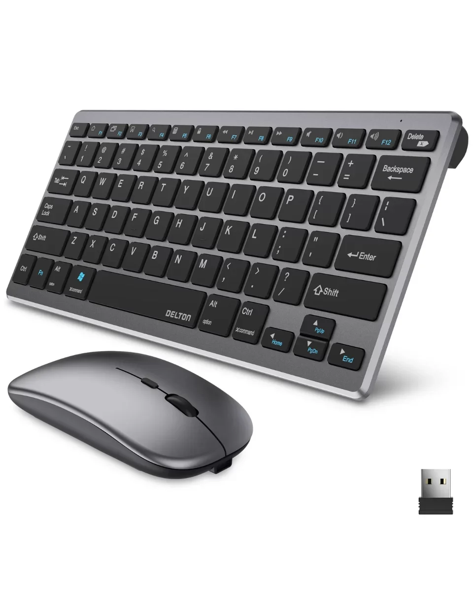 Şarjlı Kablosuz Klavye ve Mouse Seti - Kompakt Tasarım, Uzun Ömürlü Pil ve Ergonomik Mouse