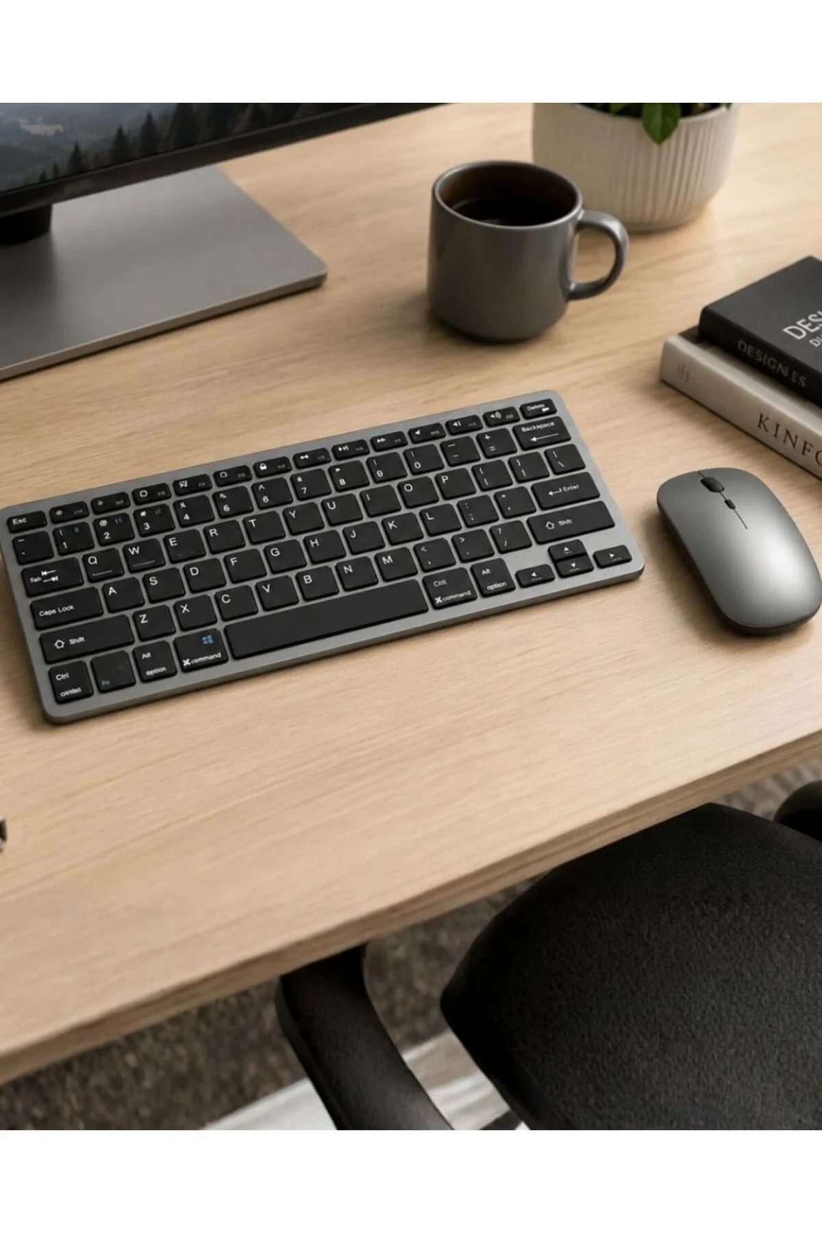 Şarjlı Kablosuz Klavye Ve Mouse Seti Kompakt Taşınabilir Tasarım