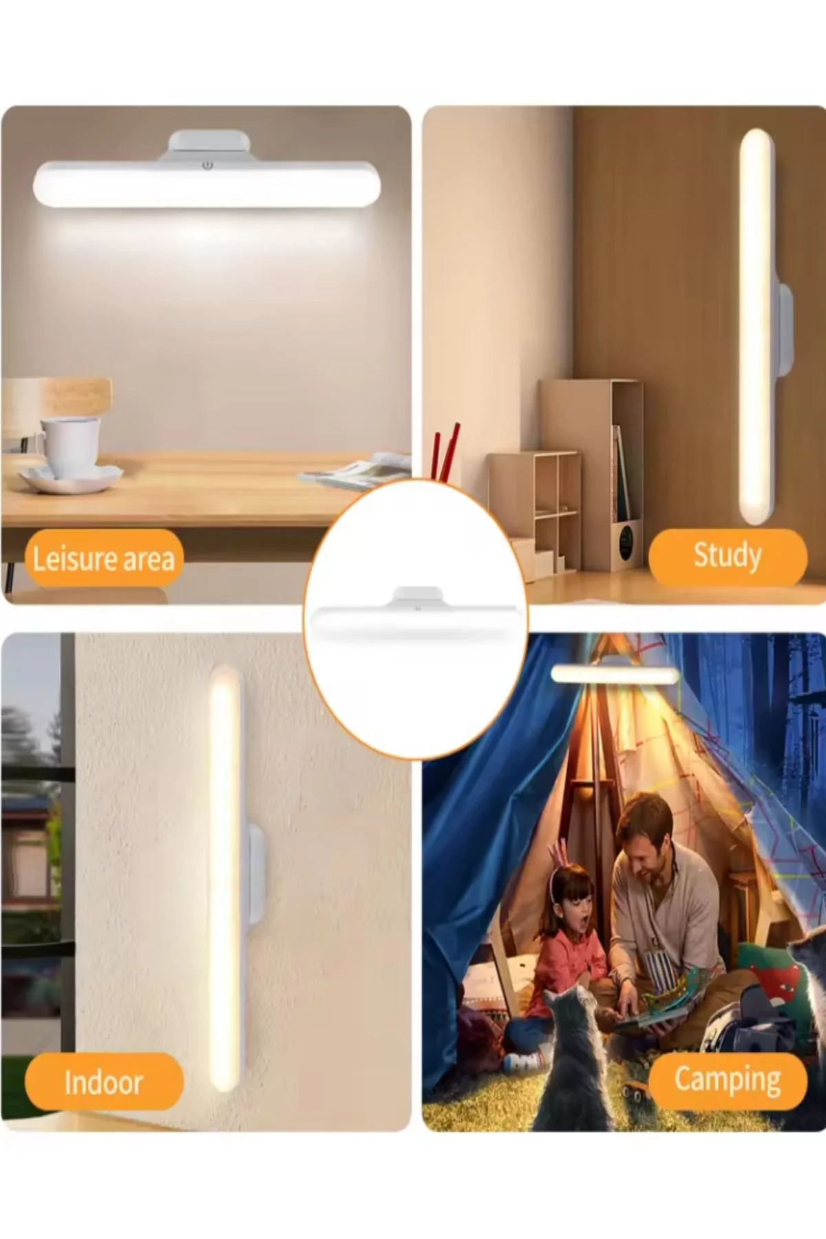 Şarjlı Kablosuz LED Lamba – 3 Mod Işık, Mıknatıslı Yapışkanlı, Ço