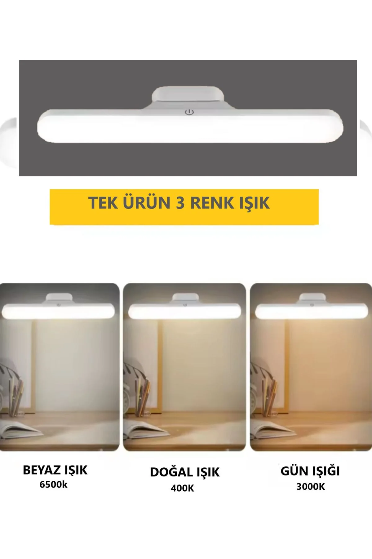 Şarjlı Kablosuz LED Lamba – 3 Mod Işık, Mıknatıslı Yapışkanlı, Ço