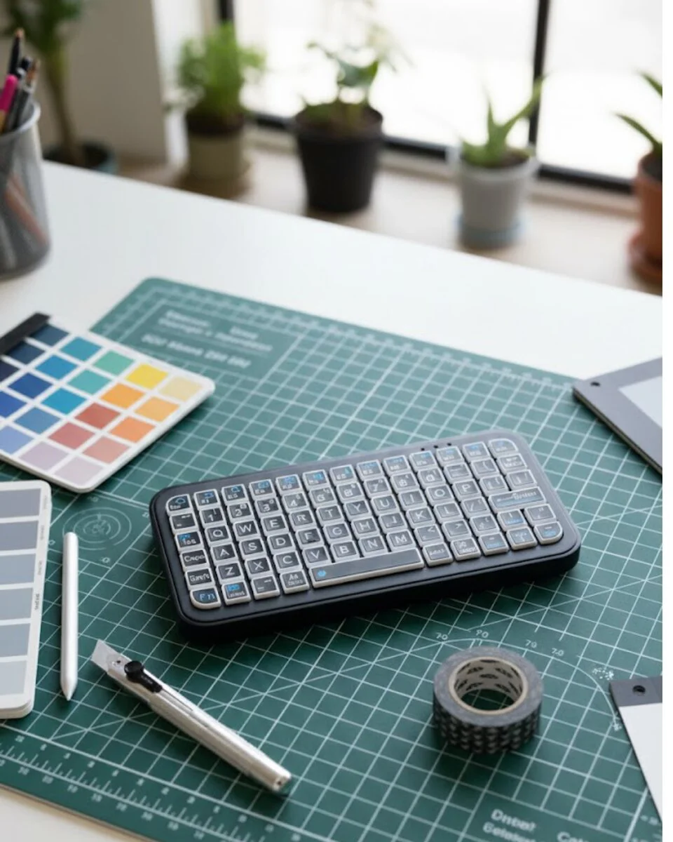 Şarjlı Kablosuz Mini RGB Klavye - Uzun Pil Ömürlü ve Masaüstü Estetiği