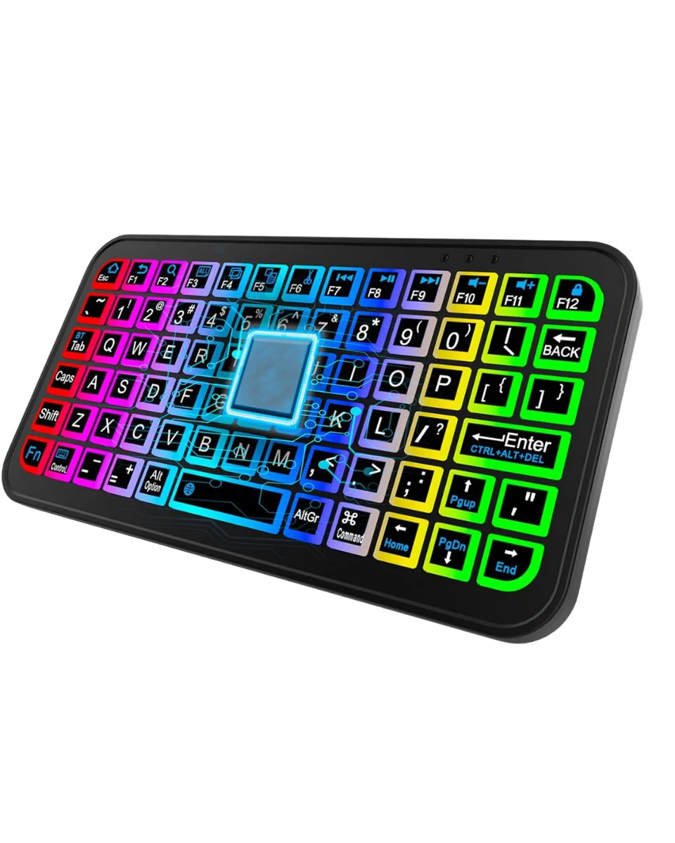 Şarjlı Kablosuz Mini RGB Klavye - Uzun Pil Ömürlü ve Masaüstü Estetiği