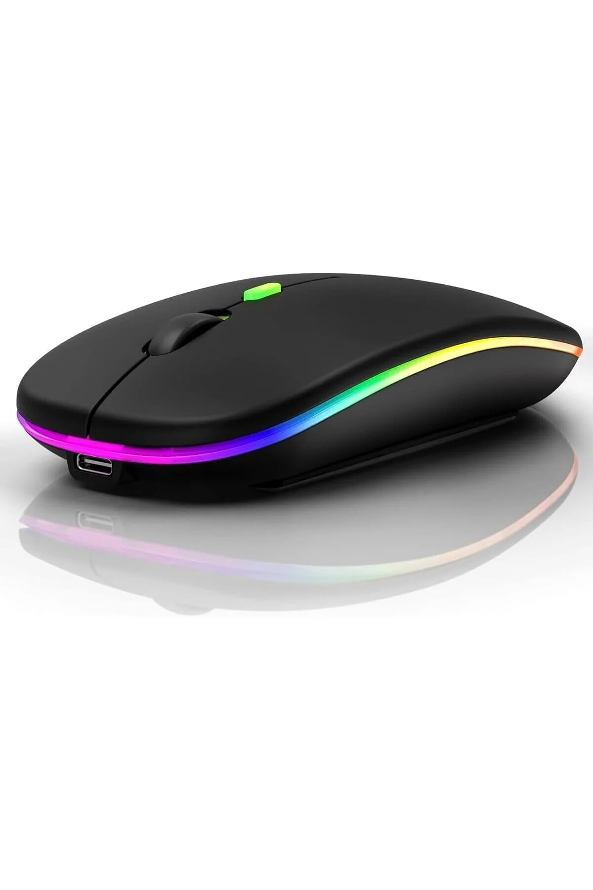 Şarjlı Kablosuz Mouse Bluetooth ve 2.4ghz- RGB Işıklı - Sessiz Tı