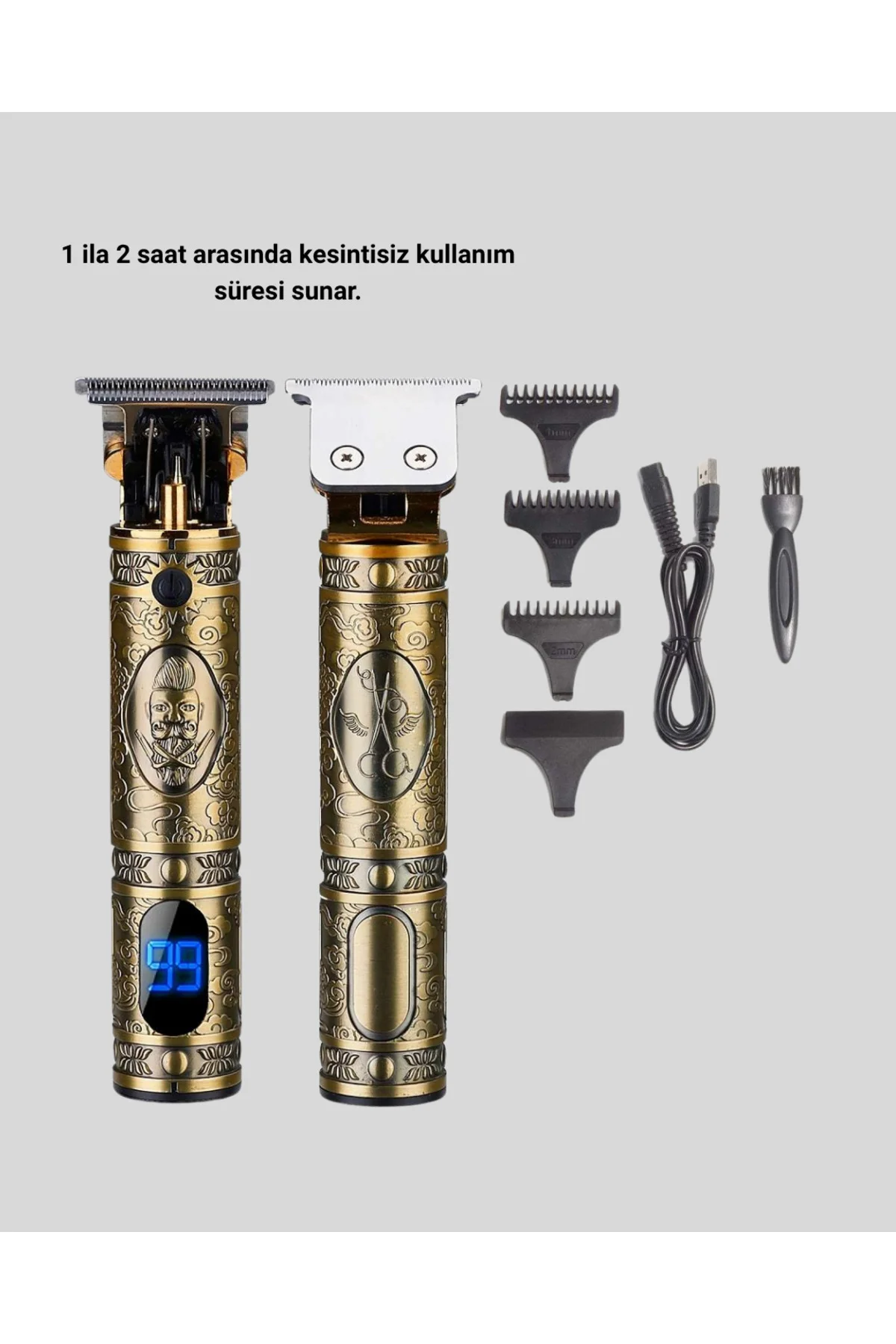 Şarjlı Kablosuz Tıraş Makinesi – 1800 mAh Batarya, Uzun Pil Ömrü, Profesyonel Sessiz Motor