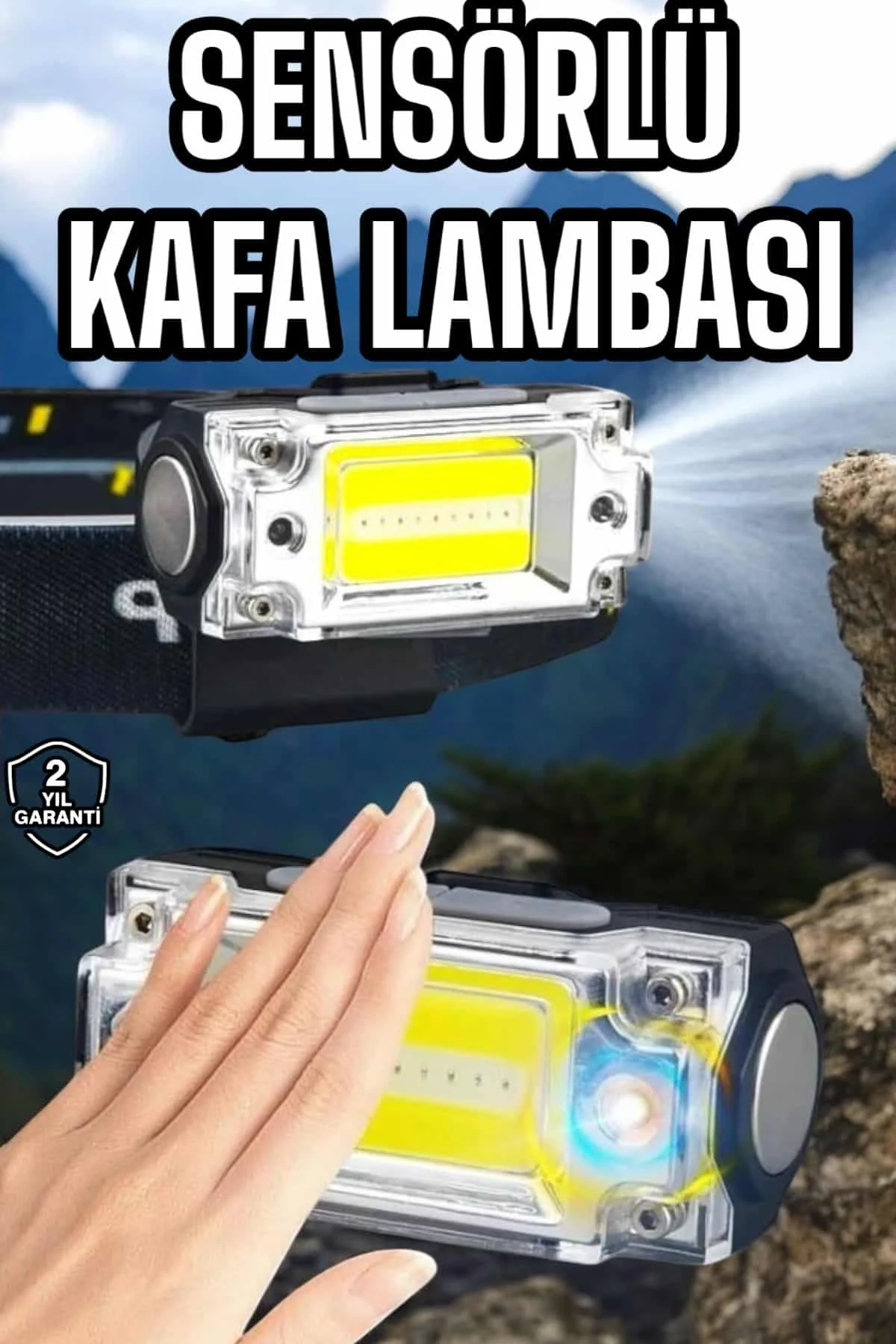 Şarjlı Kafa Feneri Suya Dayanıklı Ayarlanabilir Kamp Feneri