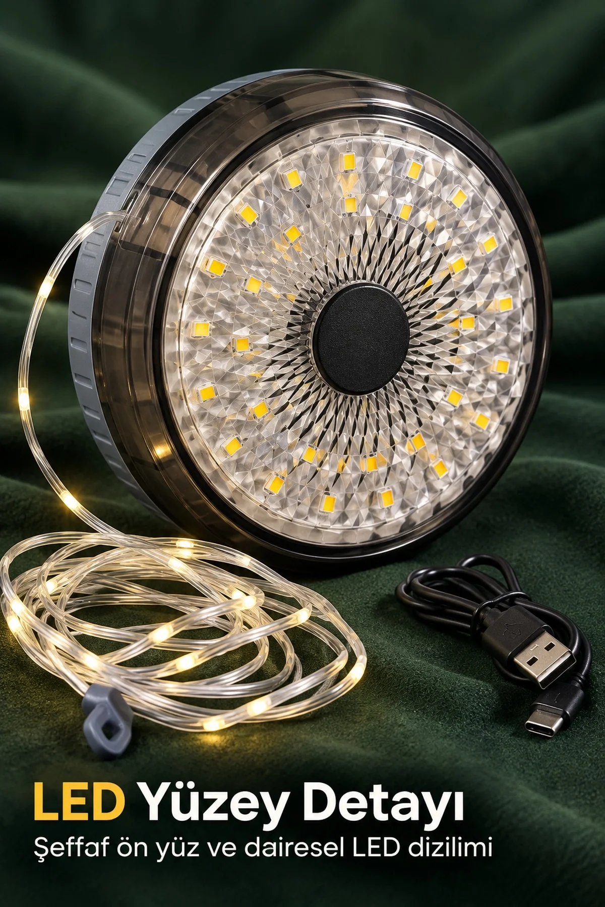 Şarjlı Kamp Lambası ve Çok Modlu LED Şerit Işık - Görsel 4