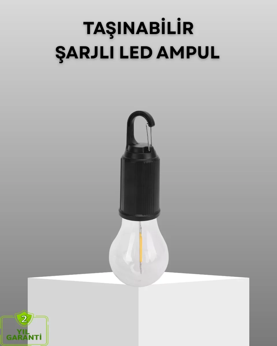 Şarjlı Kancalı LED Lamba – Kamp, Balkon ve Acil Durum Işığı - Lisinya