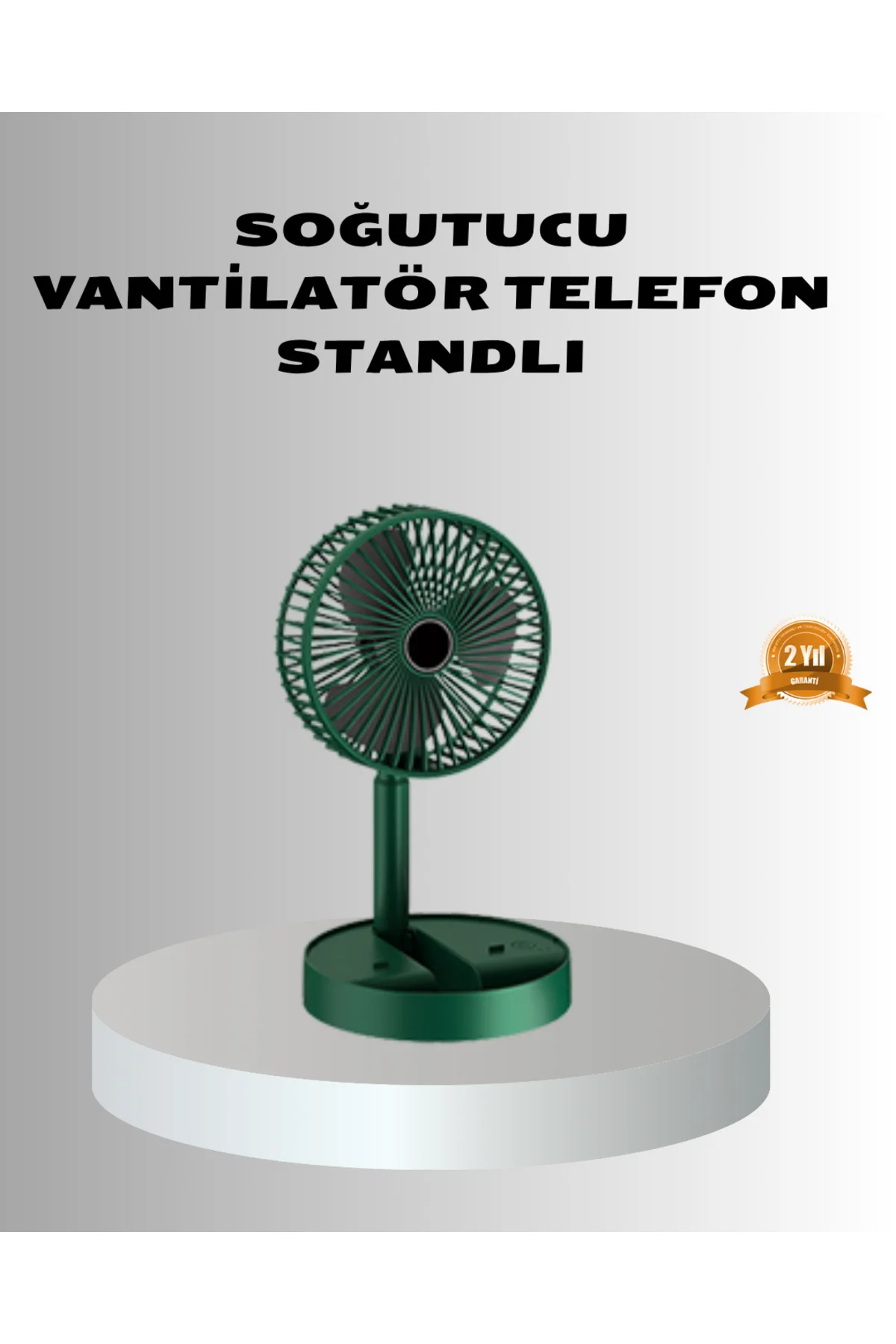Şarjlı Katlanabilir Mini Fan – 3 Kademe Hız Ayarı, Taşınabilir Ta