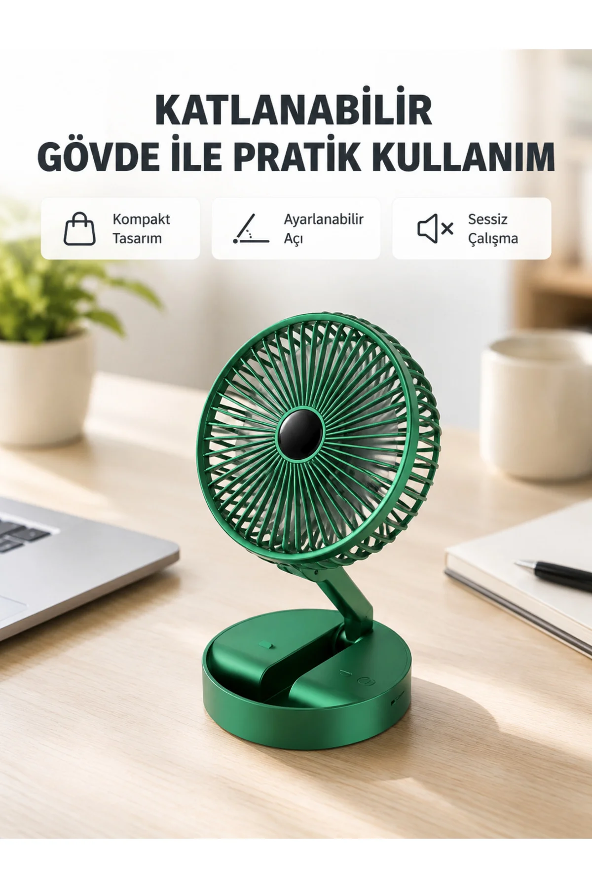 Şarjlı Katlanabilir Mini Fan – 3 Kademe Hız Ayarı, Taşınabilir Tasarım Şarjlı Katlanabilir Mini Fan – 3 Kademe Hız Ayarı, Taşınabilir Tasarım