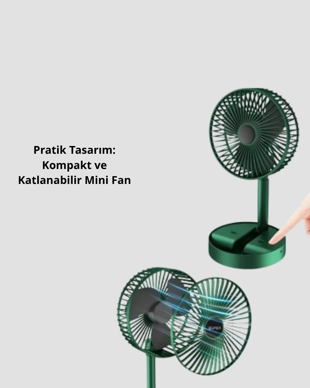 Şarjlı Katlanabilir Mini Fan – 3 Kademe Hız Ayarı, Taşınabilir Tasarım Fiyatı, Yorumları ve Özellikleri