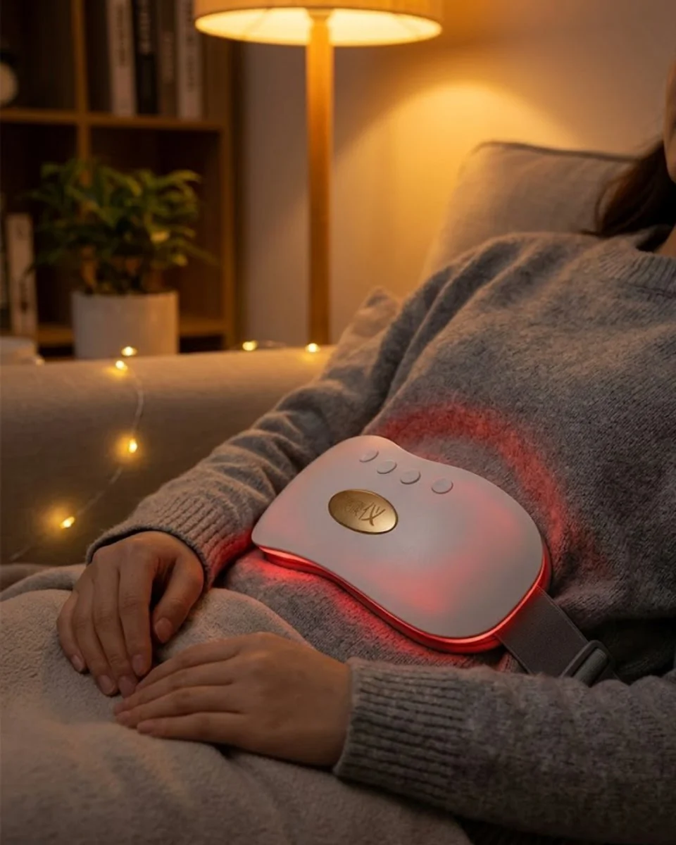 Şarjlı Kızılötesi Isı Terapili Titreşimli Bel ve Rahim Destek Kemeri - USB 4000mAh, Regl Ağrılarına Hızlı İltifa