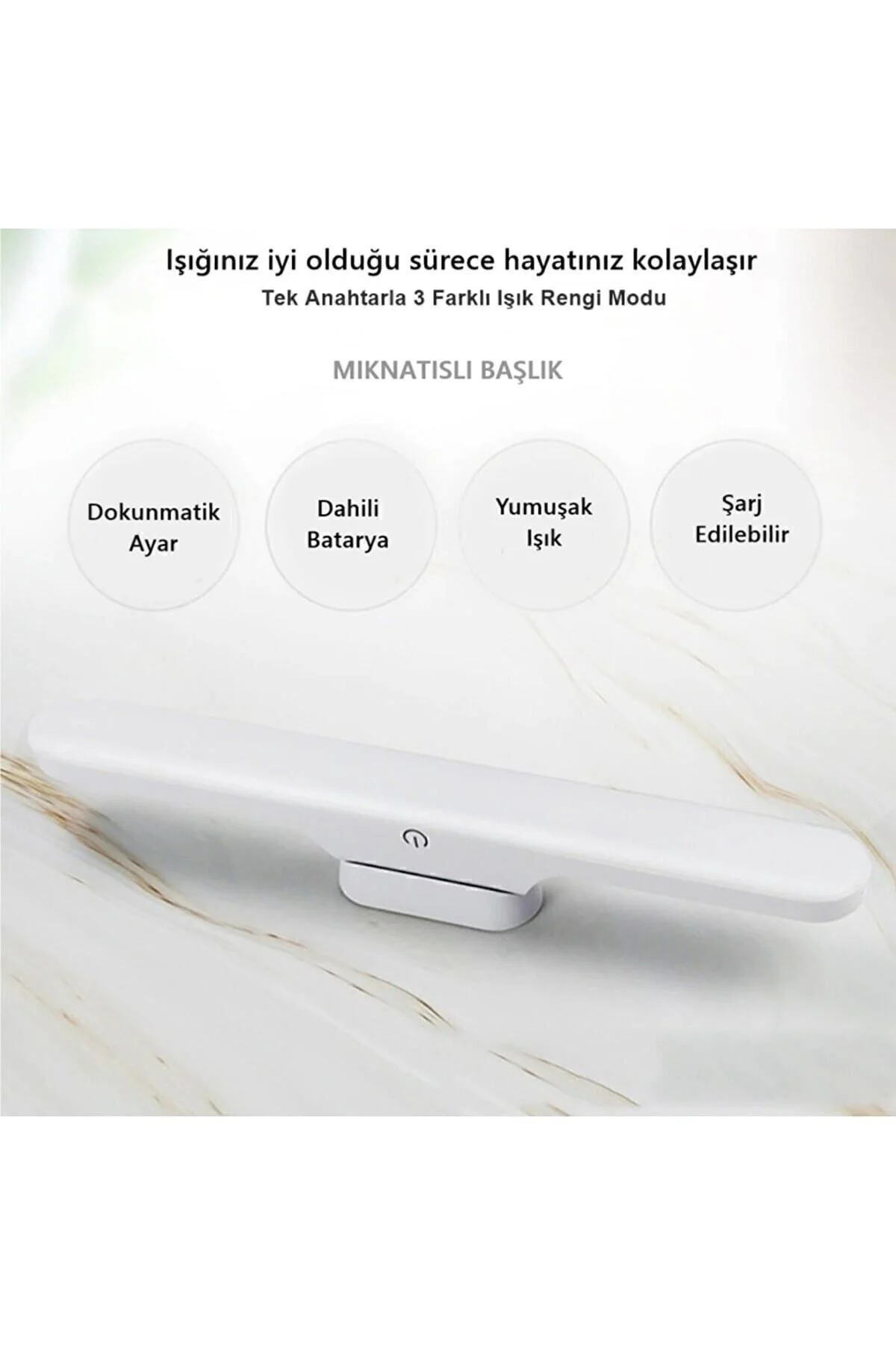 Şarjlı Kolay Taşınabilir Mıknatıslı Led Işık Kablosuz Kademeli 3 