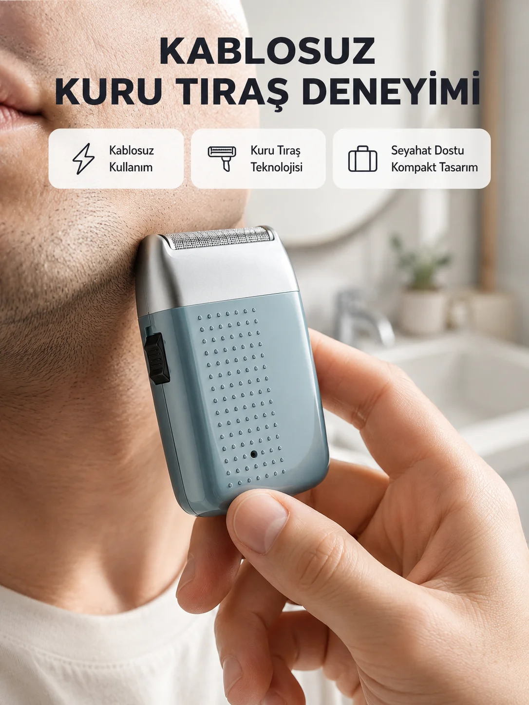 Şarjlı Kuru Kullanım Tıraş Makinesi – Kablosuz, Taşınabilir Şarjlı Kuru Kullanım Tıraş Makinesi – Kablosuz, Taşınabilir