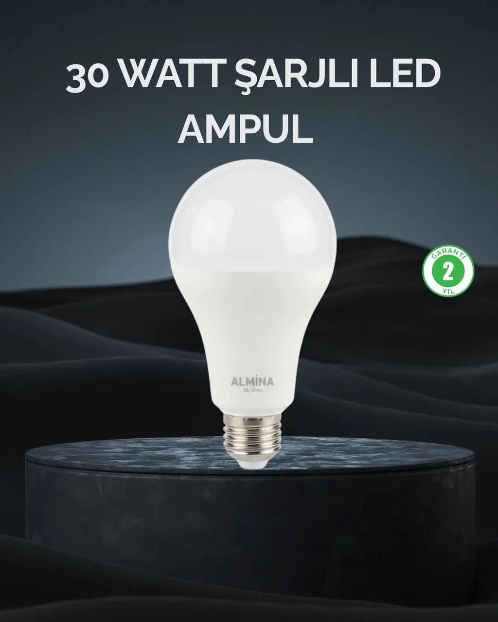 Şarjlı Led Ampul 30 Watt Soğuk Beyaz Diğer