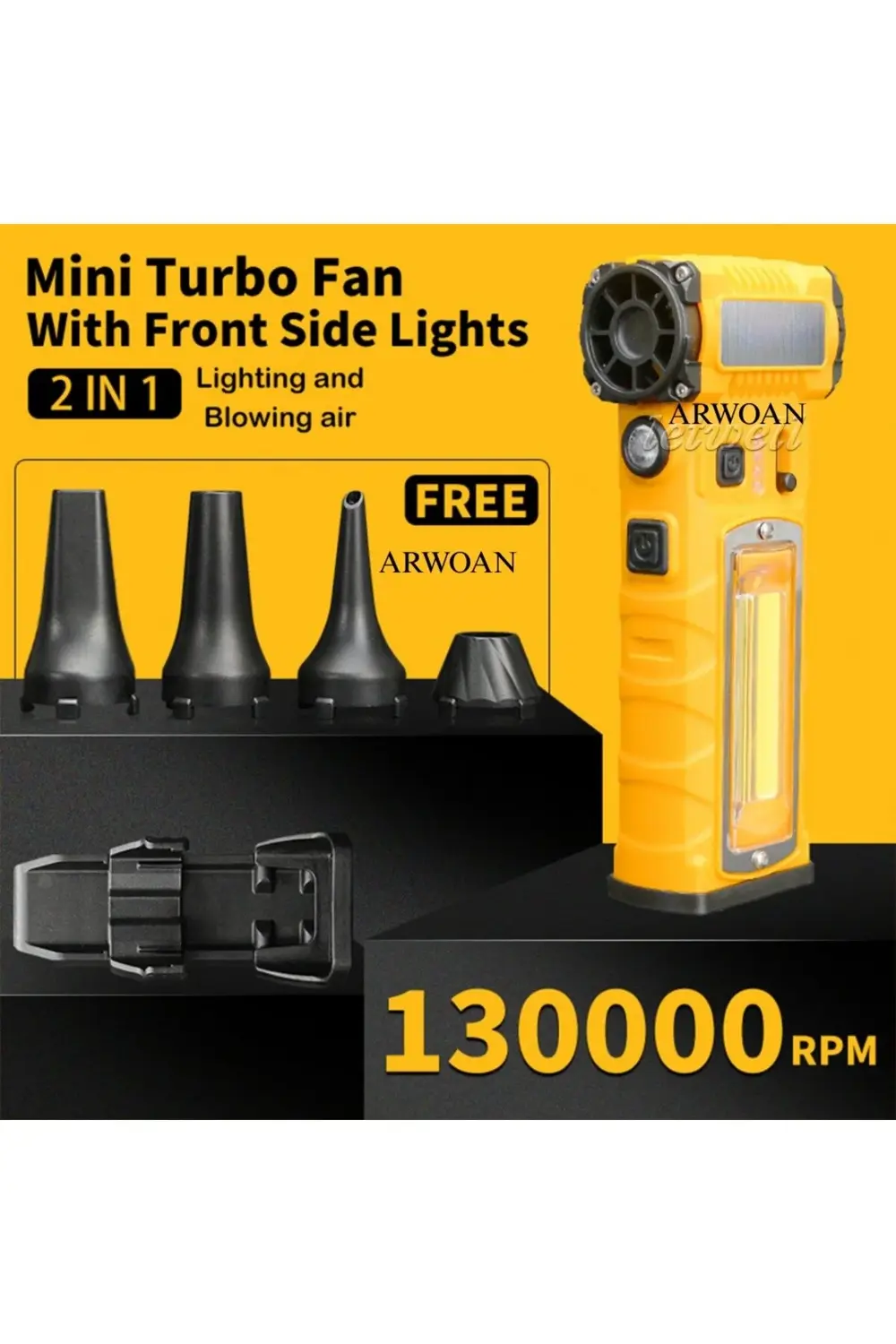 Şarjlı LED El Feneri ve Fan, Taşınabilir Hava Üfleme Cihazı Çok F