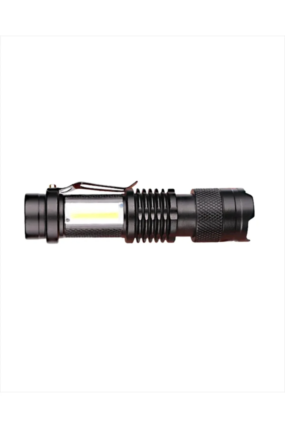 Şarjlı LED El Feneri - 14500 Pil Dahil, 4 Işık Modu, Mini Boy