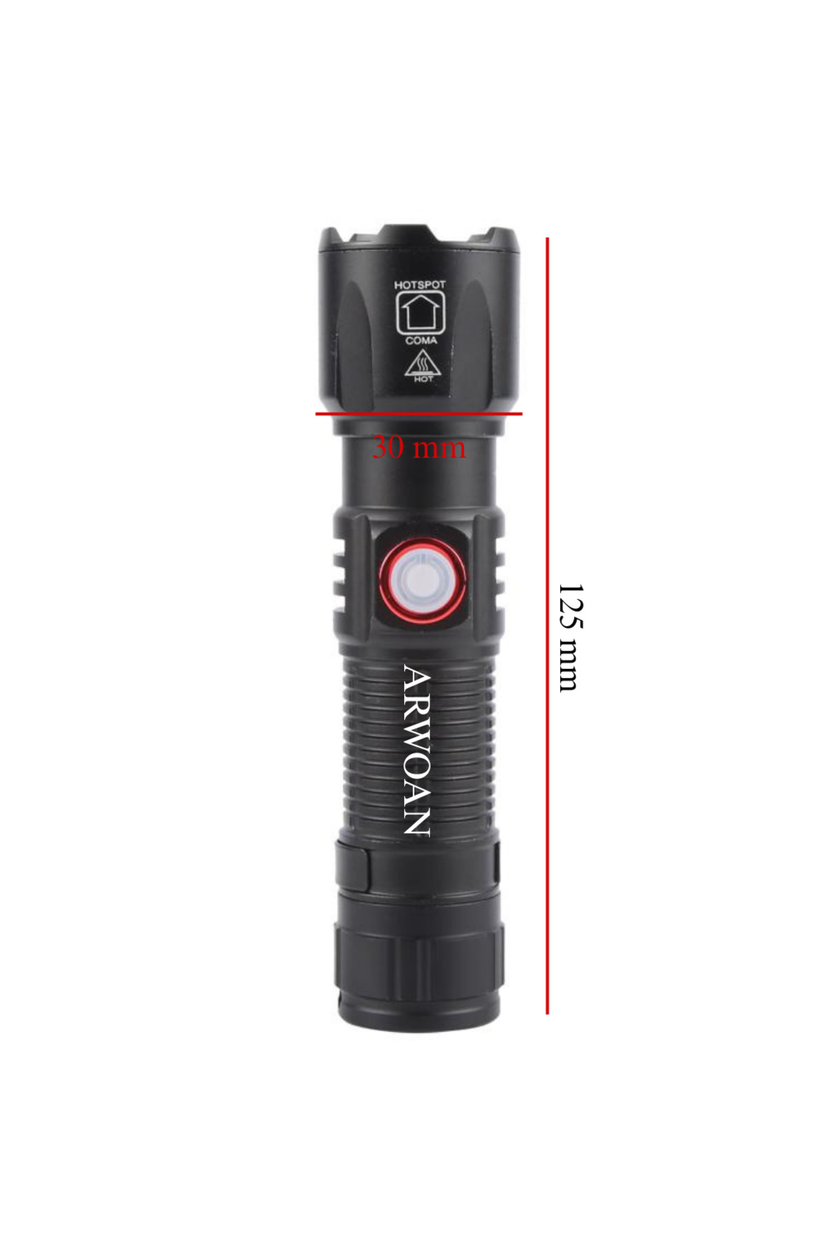 Şarjlı LED El Feneri Ultra Parlak, Zoomlu, Dayanıklı Gövde, Taşın