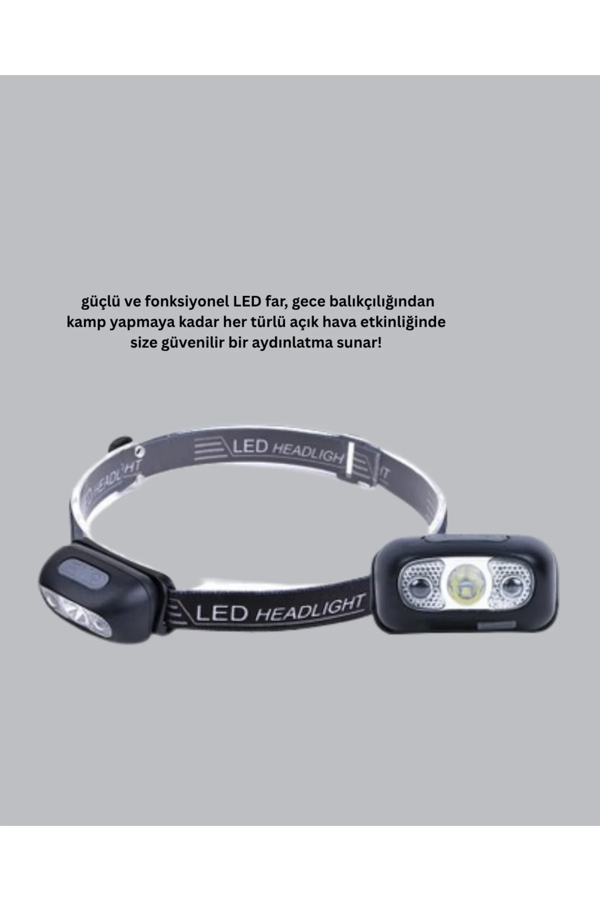 Şarjlı LED Kafa Feneri | 4 Modlu Akıllı Sensörlü Far | Su Geçirmez IPX5 Kamp ve Balıkçı Lambası