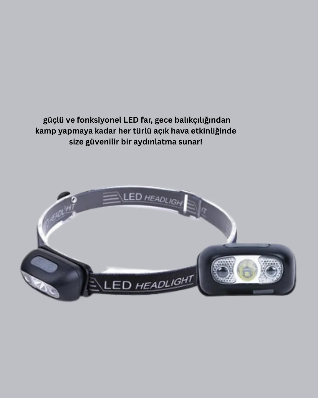Şarjlı LED Kafa Feneri | 4 Modlu Akıllı Sensörlü Far | Su Geçirme
