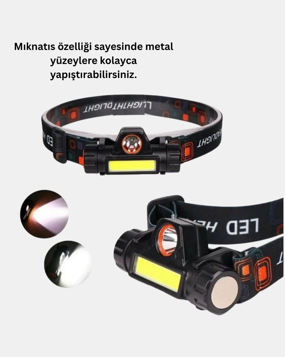 Şarjlı LED Kafa Feneri – Çift Fonksiyonlu 200LM Işık Gücü IP44 Suya Dayanıklı Fiyatı, Yorumları ve Özellikleri