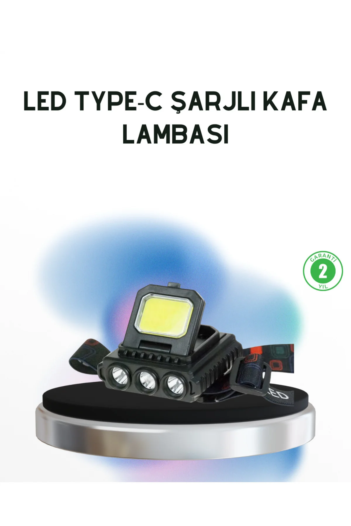 Şarjlı Led Kafa Lambası 800 Lumen Cob Xpe Ayarlanabilir Başlıklı