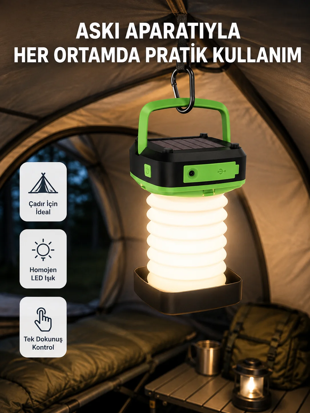 Şarjlı LED Lamba – Dokunmatik Sensörlü, 3 Kademeli Parlaklık Şarjlı LED Lamba – Dokunmatik Sensörlü, 3 Kademeli Parlaklık