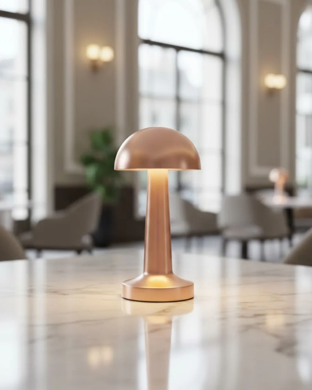 Şarjlı Led Masa Lambası 3 Kademe Dokunmatik Bronz Modern Tasarım - Lisinya Diğer