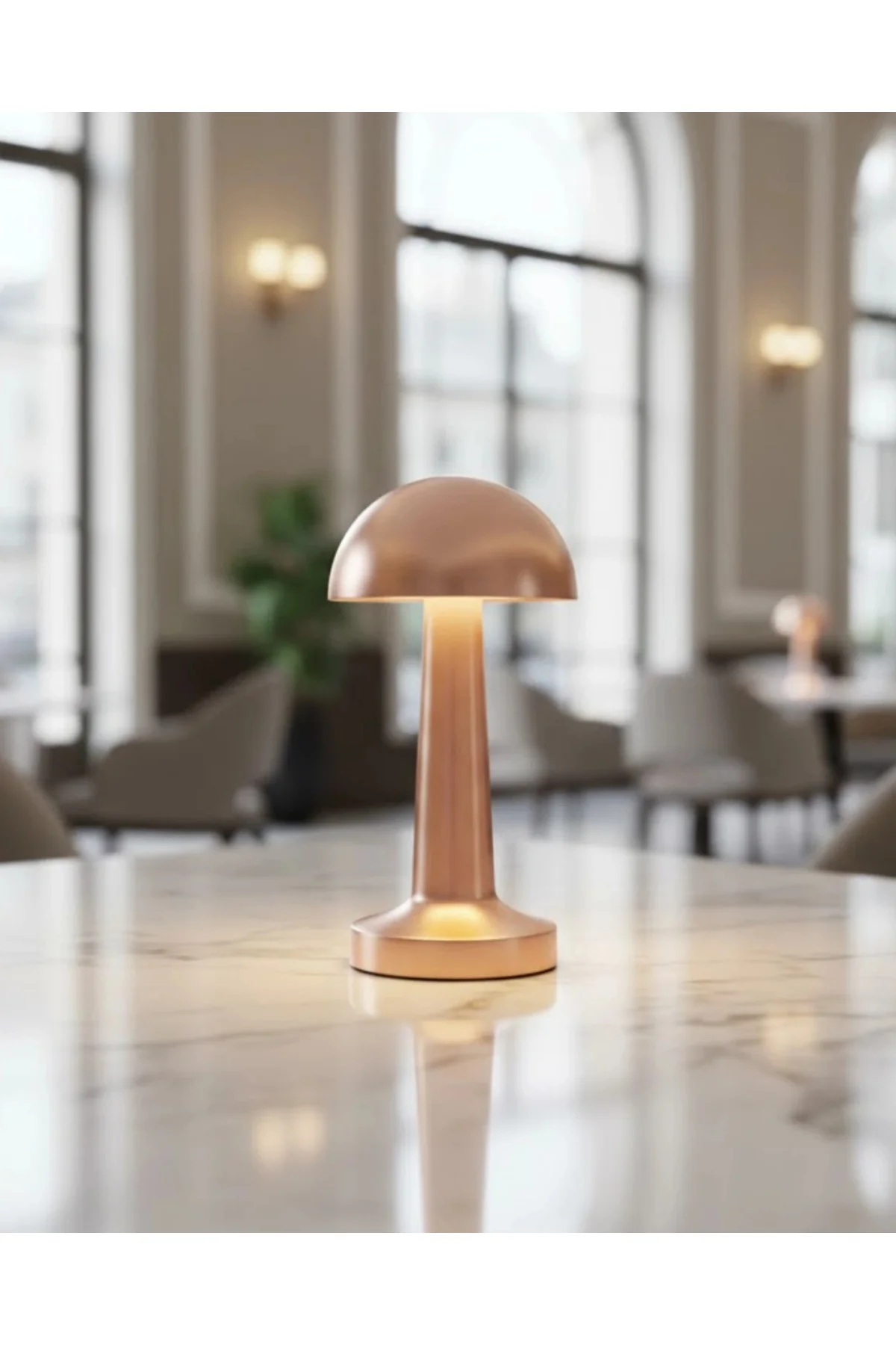 Şarjlı Led Masa Lambası 3 Kademe Dokunmatik Bronz Modern Tasarım Şarjlı Led Masa Lambası 3 Kademe Dokunmatik Bronz Modern Tasarım