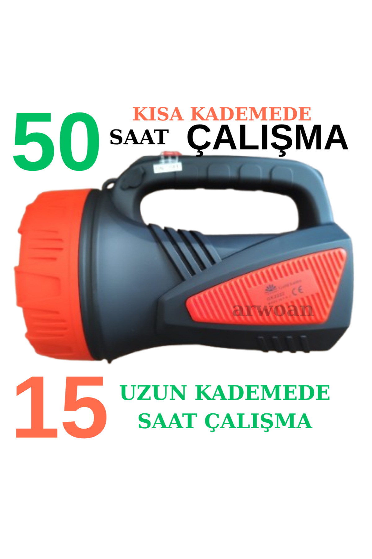 Şarjlı LED Projektör El Feneri Kamp, Balıkçılık, Acil Durum