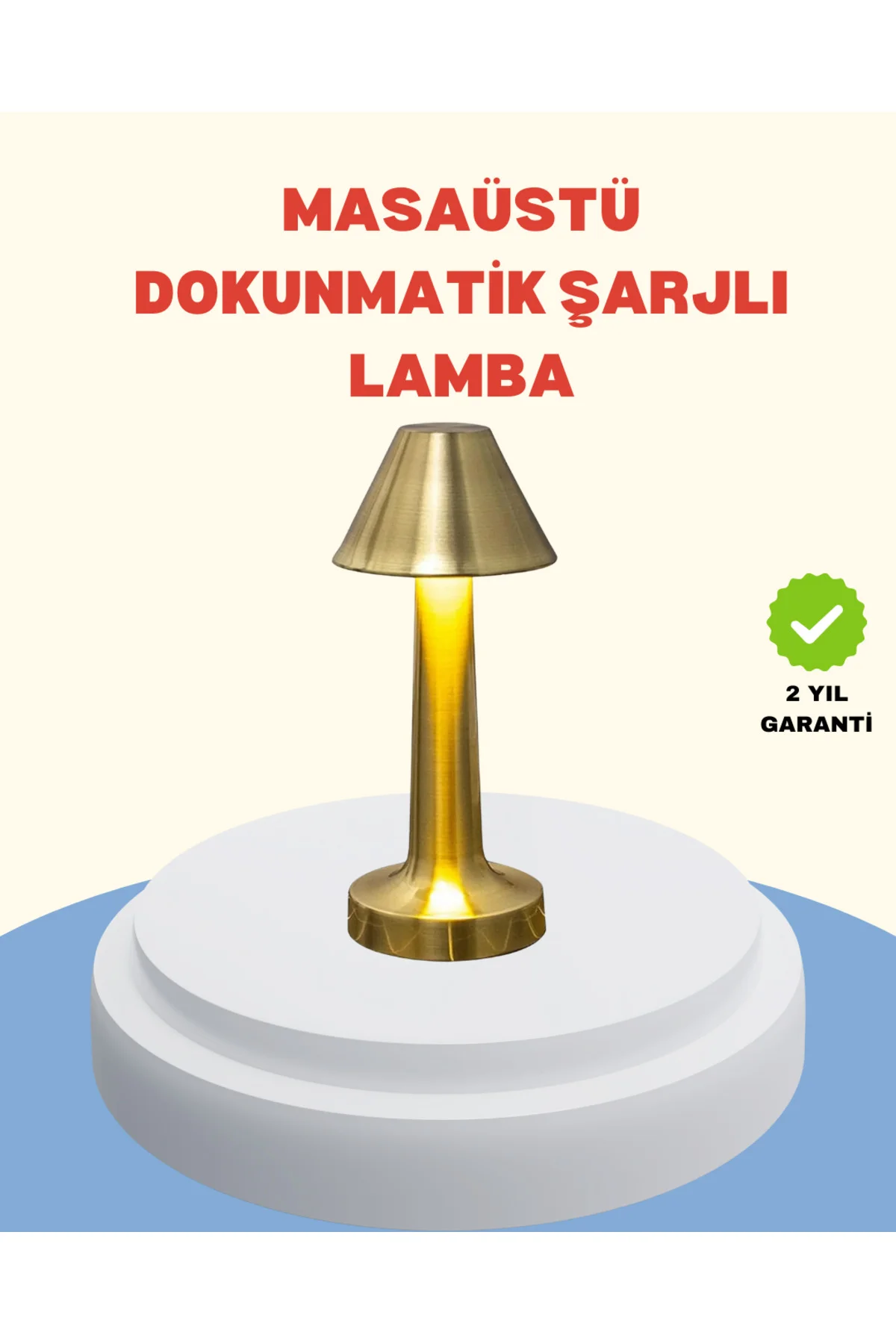 Şarjlı Masa Lambası 3 Işık Modu Kademesiz Karartma Metal Gövde