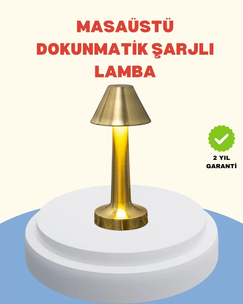 Şarjlı Masa Lambası 3 Işık Modu Kademesiz Karartma Metal Gövde - 