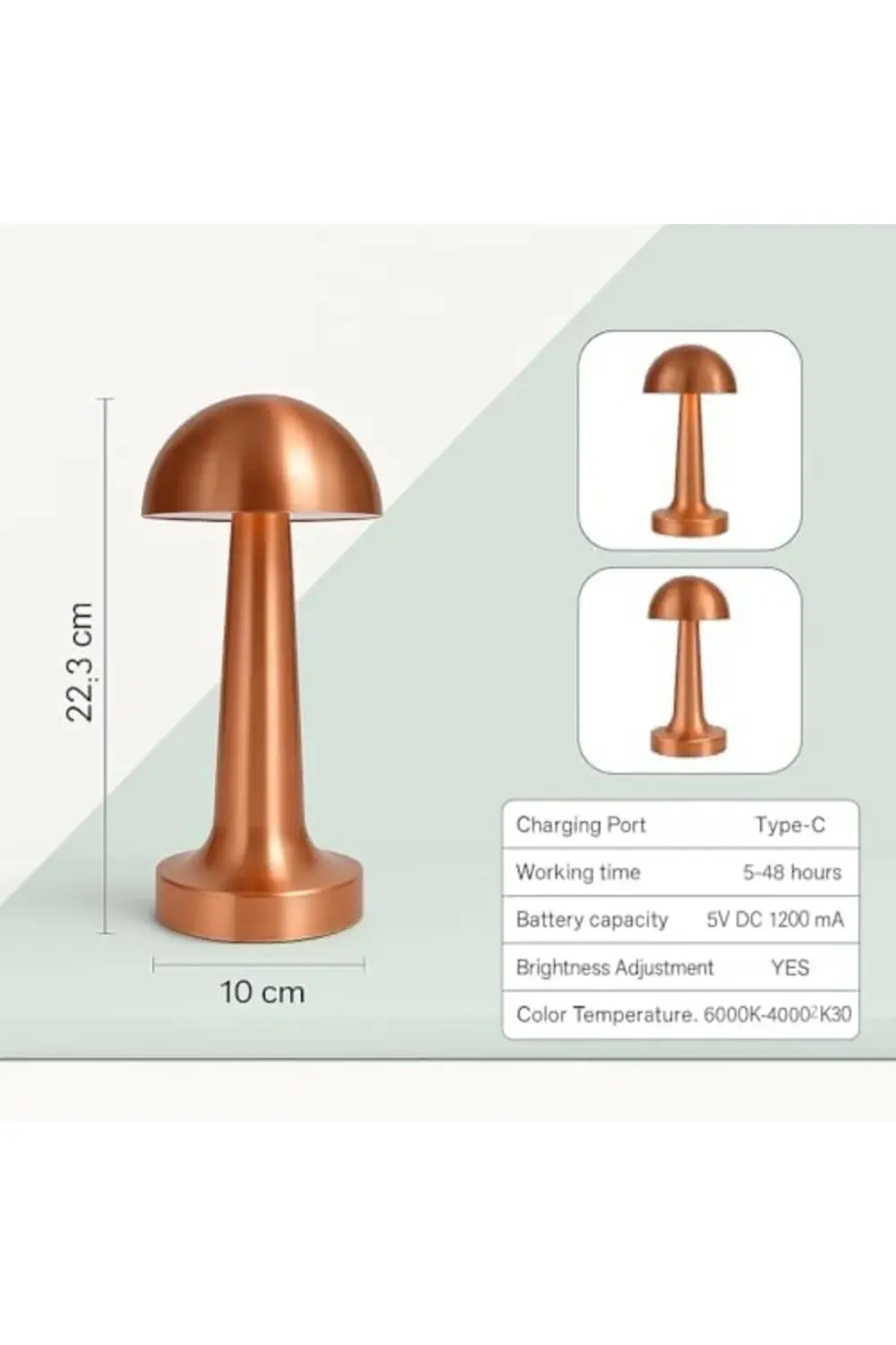 Şarjlı Masa Lambası Dimmerli Dekoratif Abajur Lizbon Dokunmatik C