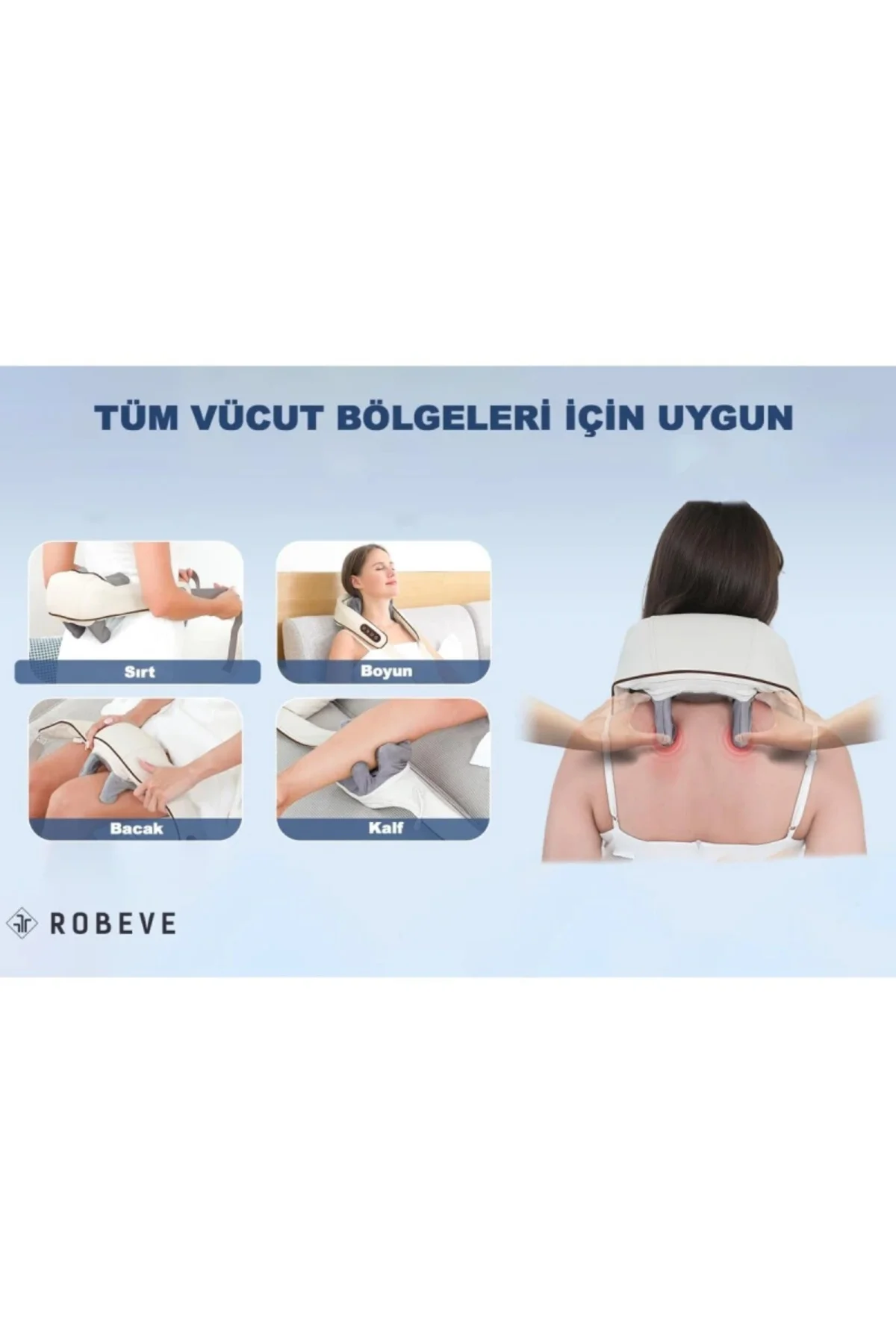 Şarjlı Masaj Aleti Ovmalı ve Isıtmalı Rahatlatıcı Sırt, Boyun, Bacak, Tüm Vücu