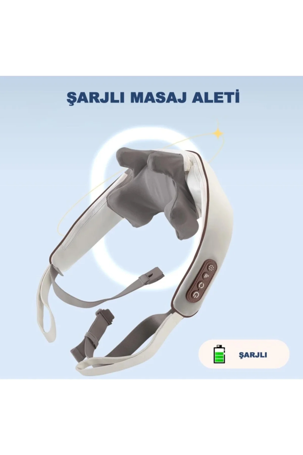 Şarjlı Masaj Aleti Ovmalı ve Isıtmalı Rahatlatıcı Sırt, Boyun, Bacak, Tüm Vücu