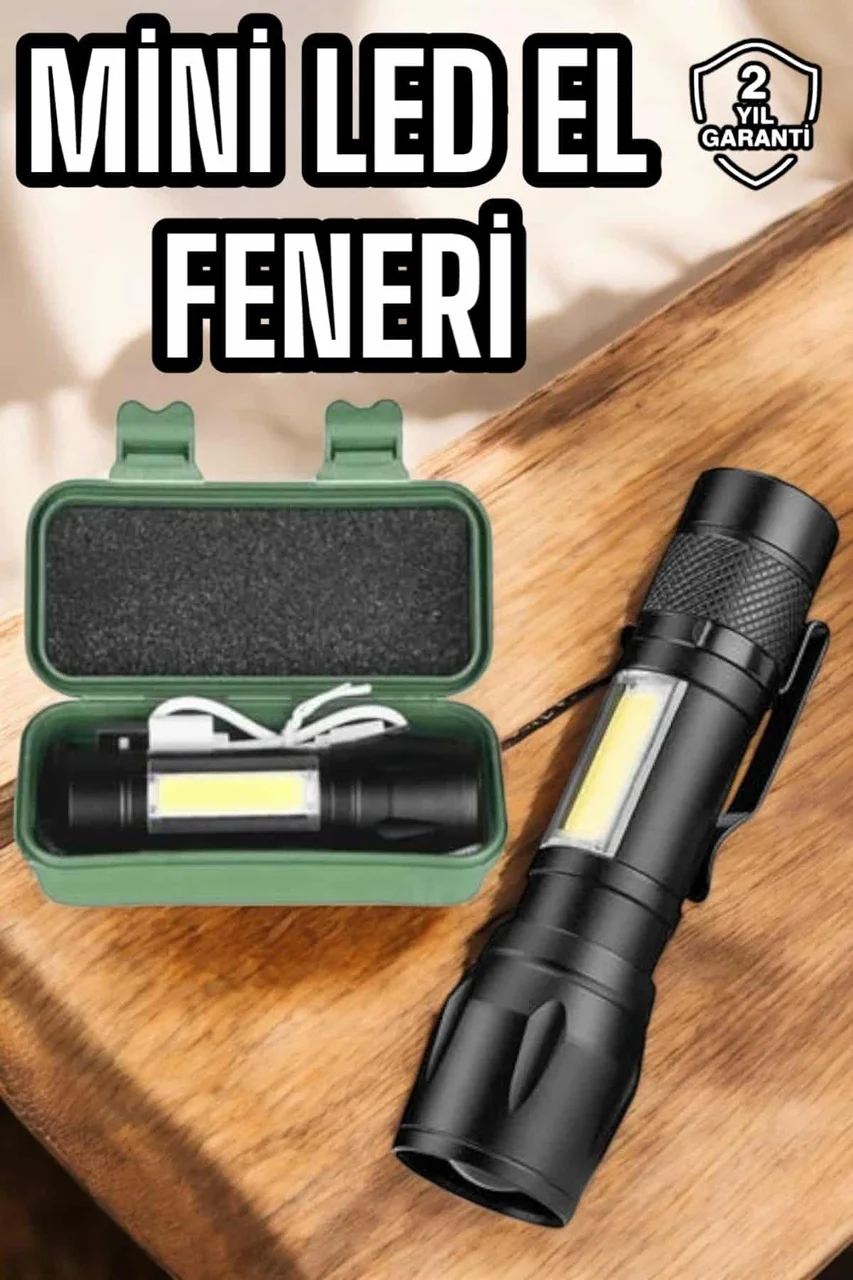 Şarjlı Metal Zoomlu El Feneri Işıldak Led Işık Taşınabilir El Lambası - Lisinya Diğer 52110094