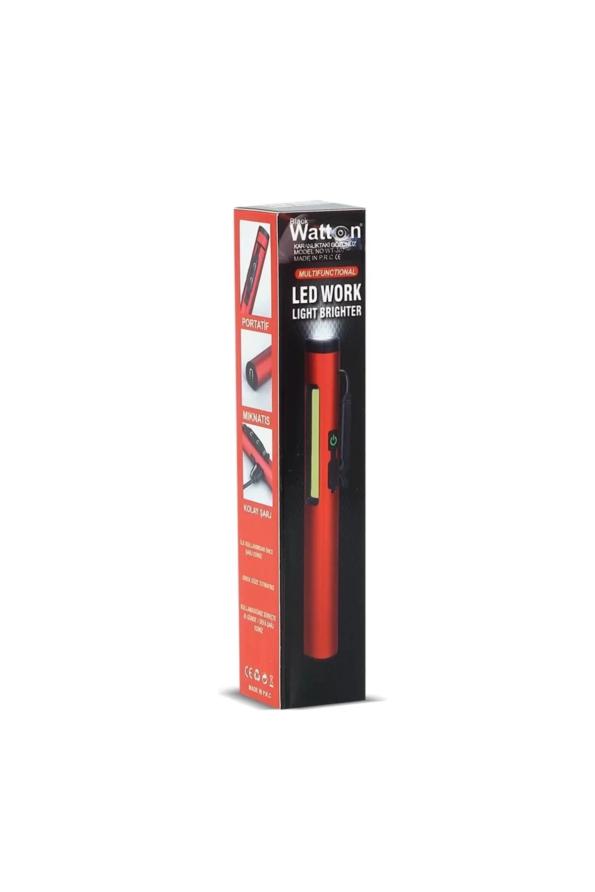 Şarjlı Mıknatıslı Çalışma Lambası Cep Feneri Wt-307-s