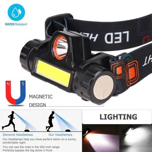 Şarjlı Mıknatıslı Kafa Feneri - USB Şarj, 90° Ayarlanabilir Başlık, Cree LED + COB, Kompakt Tasarım | Kamp ve Açık Hava Fiyatı, Yorumları ve Özellikleri