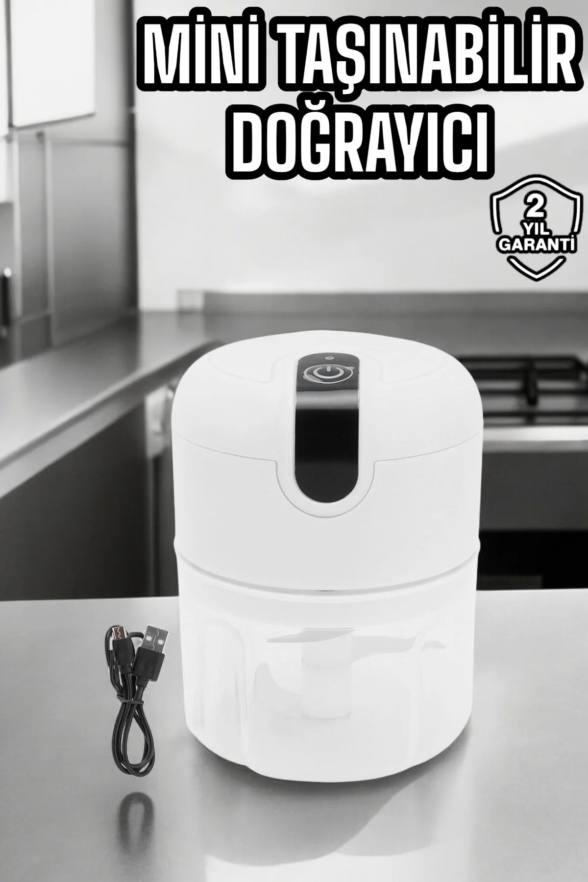 Şarjlı Mini El Rondosu Doğrayıcı Taşınabilir 250 ml Çelik Bıçaklı