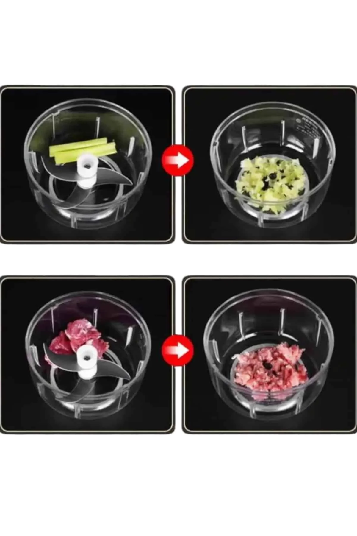 Şarjlı Mini El Rondosu Doğrayıcı Taşınabilir 250 ml Çelik Bıçaklı
