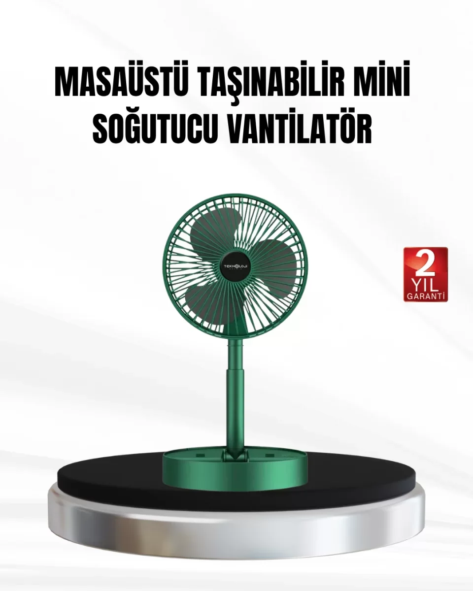 Şarjlı Mini Fan Katlanabilir 3 Hız Ayarlı Taşınabilir Tasarımlı - Lisinya