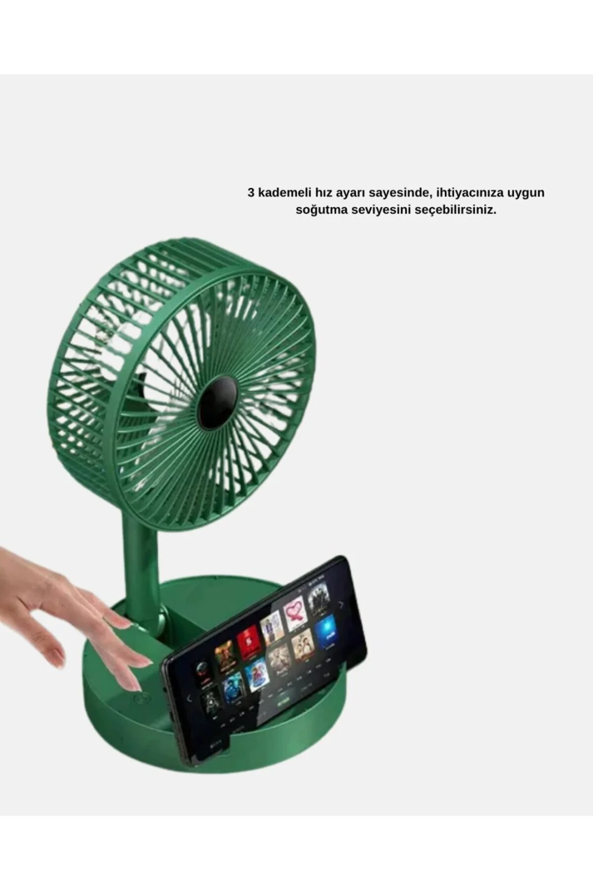 Şarjlı Mini Fan Katlanabilir 3 Hız Ayarlı Taşınabilir Tasarımlı