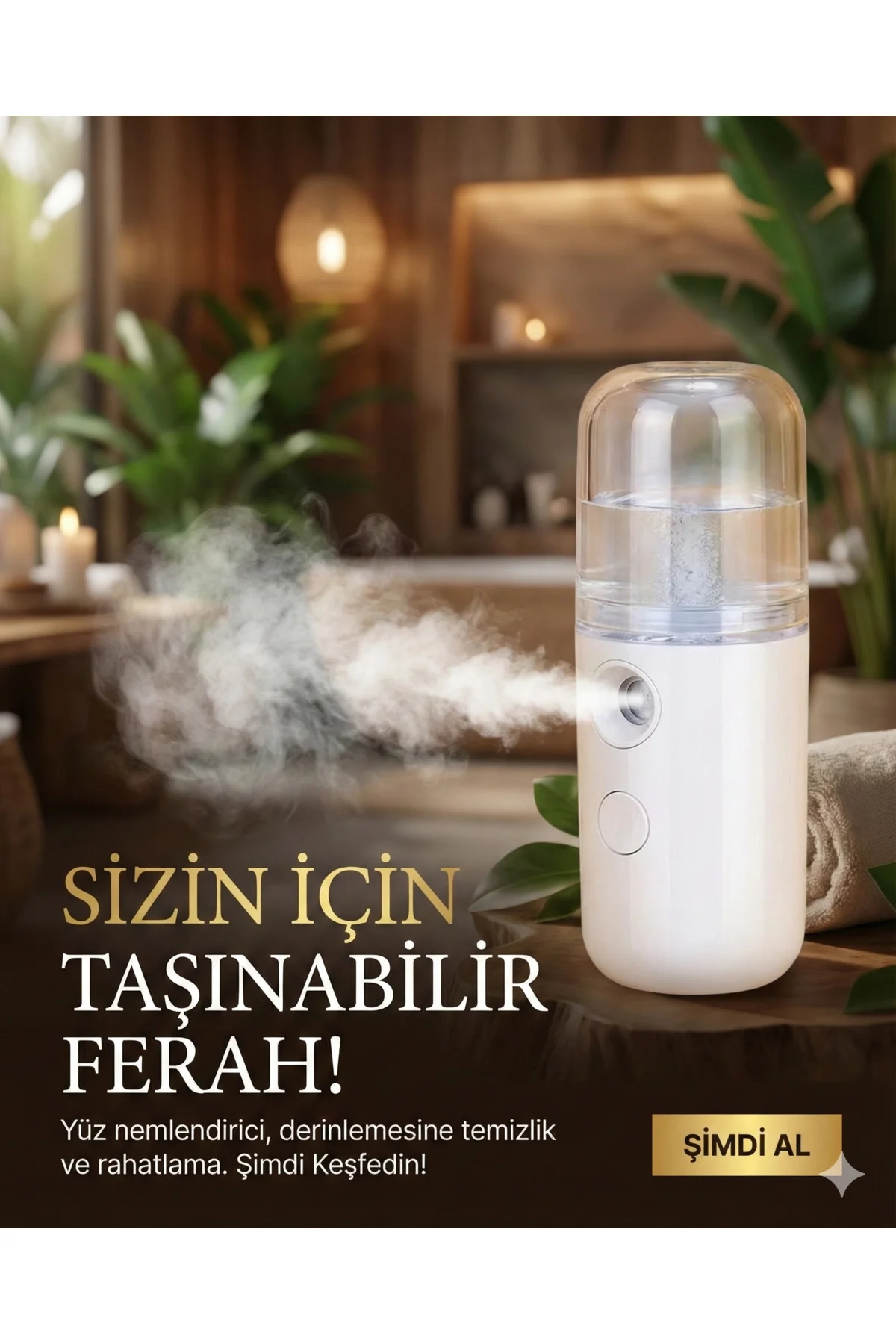 Şarjlı Mini Yüz Nemlendirici Dezenfektan Cihazı Mist Sprayer - Görsel 5