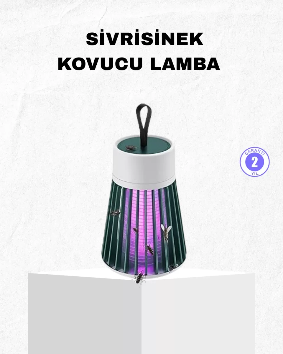 Şarjlı Mor Işıklı Sivrisinek Öldürücü Lamba – Sessiz ve Kimyasal İçermez - Lisinya