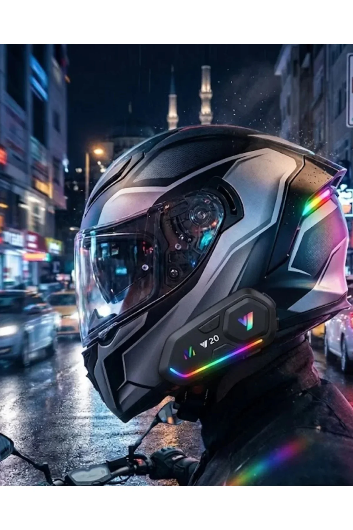 Şarjlı Motosiklet Kask Intercom Kulaklık Bluetooth 5.3 Teknolojisi