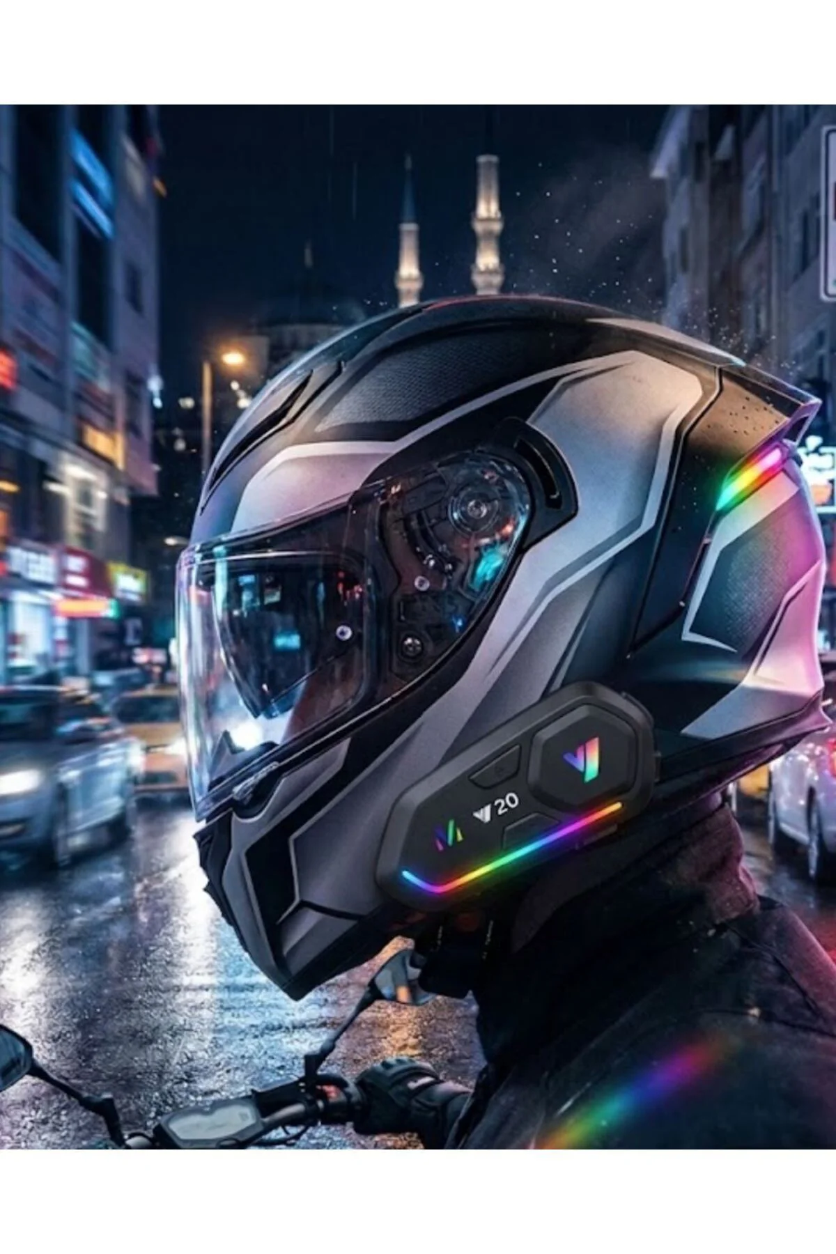 Şarjlı Motosiklet Kask Intercom Kulaklık Bluetooth 5.3 Teknolojis
